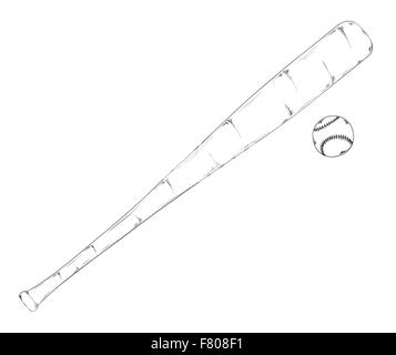 Baseball-Schläger und ball Stock Vektor
