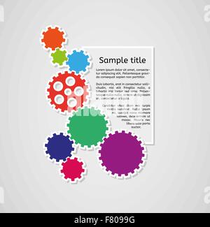 Zahnräder und Probe Text Infografiken Stock Vektor