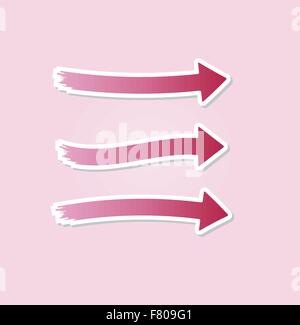 drei verschiedene rote Pfeile Stock Vektor