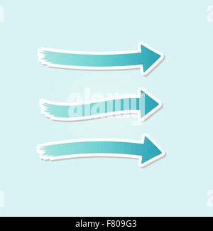 drei verschiedene blaue Pfeile Stock Vektor