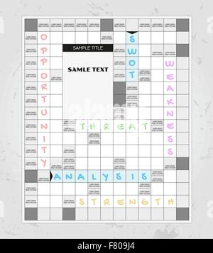 SWOT-Analyse-Kreuzworträtsel Stock Vektor