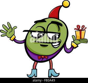 Elf oder Gnome mit Geschenk cartoon Stock Vektor