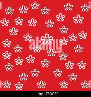 Vektor Blume auf rotem Hintergrunddesign Stock Vektor