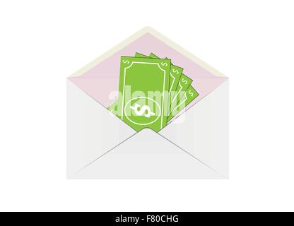 Umschlag und Geld Stock Vektor