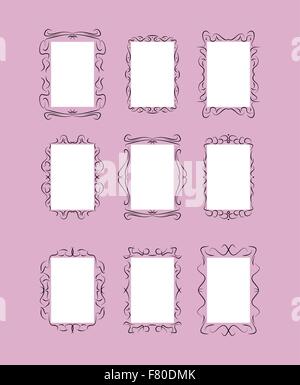 Satz von neun frames Stock Vektor