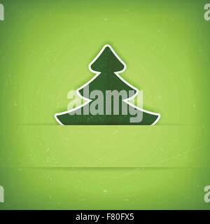 Grüner Baum Weihnachtskarte Stock Vektor