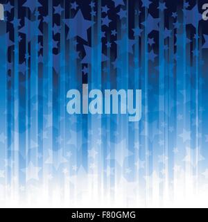 Blauen Längsstreifen mit Sternen Stock Vektor