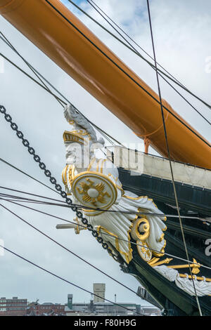 Galionsfigur von HMS Warrior im Dockyard Museum Portmouth, England, Großbritannien Stockfoto