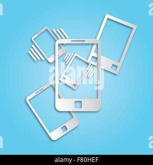 Mehrere verschiedene Telefon Stock Vektor