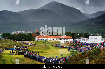 Das 10. Loch am Royal County Down Golf Club Newcastle Mourne Mountainbs Mourne Northern Irland Stockfoto