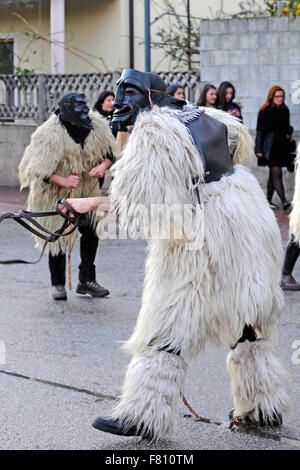 -Italien, Sardinien, Nuoro Provinz, Ottana, Karneval mit Boes und Merdules traditionelle Masken Stockfoto