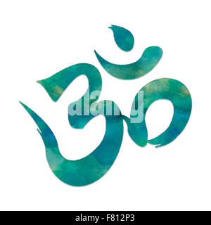 Bild des Mantra Symbols, OHM, in Meditation und Yoga verwendet. Stockfoto