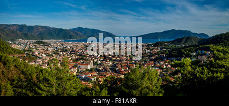 Panoramablick über die Stadt Marmaris, Provinz Mugla, Türkei Stockfoto