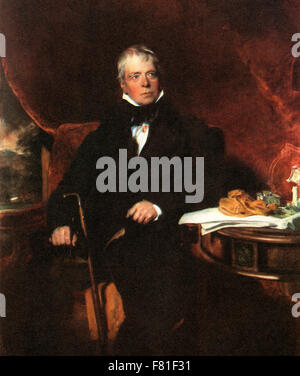 Sir Walter Scott, 1. Baronet, 1771 – 1832.  Schottischer historischer Schriftsteller, Dramatiker und Dichter. Nach dem Gemälde von Sir Thomas Lawrence. Stockfoto