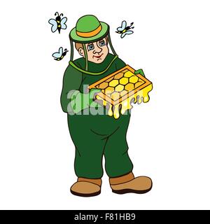 Imker auf weißem Hintergrund Stock Vektor