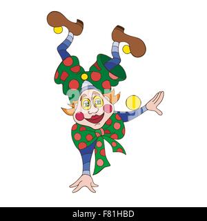 Lustige Clown-Charakter-Vektor-Illustration. Stock Vektor