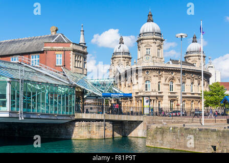 Nahaufnahme des Prinzen Quay Einkaufszentrum und Schifffahrtsmuseum Kingston upon Hull Yorkshire England UK GB EU Europa Stockfoto
