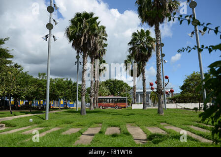 Garten am Parque Llubera befindet sich im Zentrum der Stadt Yauco, Puerto Rico. Territorium der USA. Karibik-Insel. Stockfoto