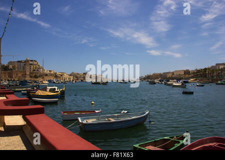 Marsaskala Hafen Angelboote/Fischerboote Stockfoto