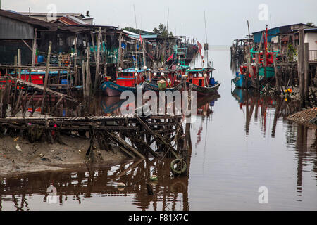 Sekinchan Fischerdorf, Halbinsel Malaysia. Stockfoto