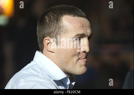 Moskau, Russland. 4. Dezember 2015. Russischer Boxer Denis Lebedev wird während des offenen Trainings von Floyd Mayweather bei der Concert Hall Russia in Moskau gesehen. Bildnachweis: Anna Sergeeva/ZUMA Draht/Alamy Live-Nachrichten Stockfoto