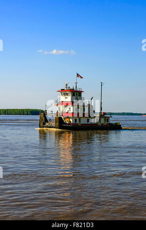 Mississippi Fluß Graben Boot gesehen hier bei Greenville MS Stockfoto