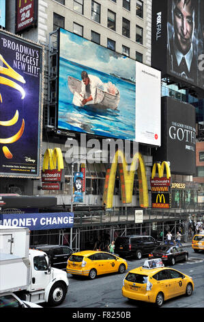 Winslow Homer Malerei erscheint auf digitale Plakatwand in New York City Times Square während der Veranstaltung Kunst überall. Stockfoto