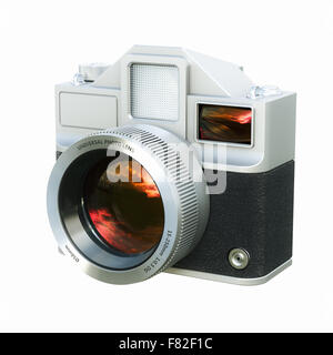 Vintage Foto Filmkamera isoliert auf weiss. 3D render Stockfoto