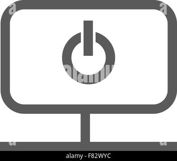 "schwarze Start"-Symbol im Monitor auf einem weißen Hintergrund Stock Vektor