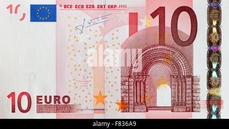 Zehn Euro. Neue Banknoten Avers Stockfoto