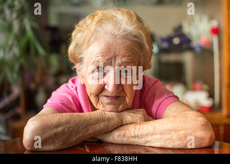 Closeup Portrait einer älteren Frau. Stockfoto