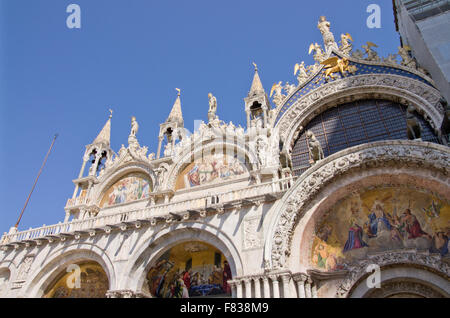 San Marco Basilika West Fassade Stockfoto