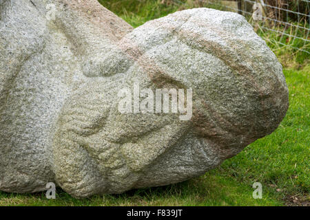 "Christus gefallen", eine Skulptur von Ronald Rae, MacLeod Zentrum, Isle of Iona, Inneren Hebriden, Schottland, UK Stockfoto