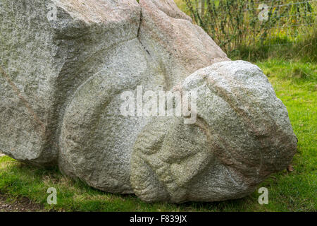 "Christus gefallen", eine Skulptur von Ronald Rae, MacLeod Zentrum, Isle of Iona, Inneren Hebriden, Schottland, UK Stockfoto