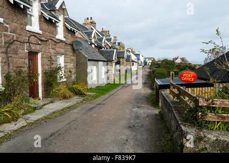 Häuser in der Dorfstraße, Baile Mór, Isle of Iona, Inneren Hebriden, Schottland, UK Stockfoto