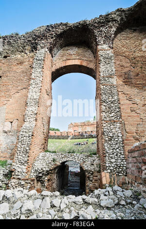 Teatro Greco, Römisches Theater, Taormina, Sizilien Stockfoto