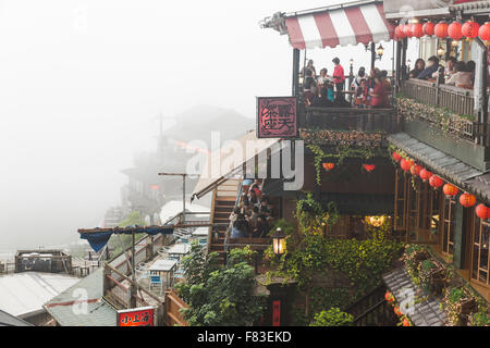 Jiufen an einem bewölkten Tag Stockfoto