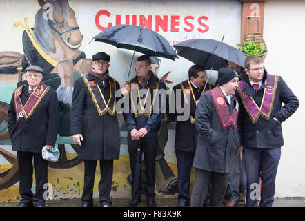 Mitglieder der Lehrling jungen von Derry bei der jährlichen Lundy-Parade. Stockfoto