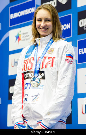 Netanya, Israel. 5. Dezember 2015. POPOVA Veronika RUS Silbermedaille 200m Freistil Frauen Finale Netanya, Israel, Wingate Institut LEN kurze Kurs schwimmen Europameisterschaften 2-6 Dezember 2015 Netanya 12.05.2015 Nuoto Campionati Europei di Nuoto in Vasca Corta Bildnachweis Giorgio Scala/Deepbluemedia/Insidefoto: Insidefoto/Alamy Live News Stockfoto