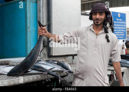 Mutrah Fischmarkt in Muscat, der Hauptstadt des Sultanats Oman. Stockfoto