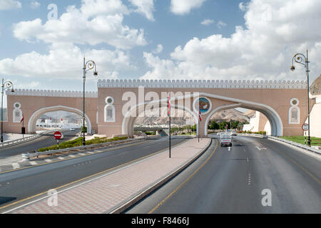 Mutrah Tor in Muscat, der Hauptstadt des Sultanats Oman. Stockfoto