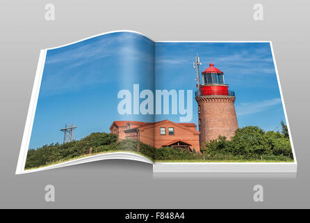 Der Leuchtturm liegt Bastorf an der Ostsee, Rostock, Mecklenburg-Western Pomerania, Deutschland, Europa Stockfoto