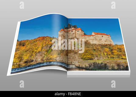 Burg Kriebstein ist ein Bergsporn Schloss und die schönsten Ritterburg in Sachsen, Deutschland, Europa Stockfoto