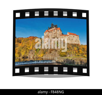 Burg Kriebstein ist ein Bergsporn Schloss und die schönsten Ritterburg in Sachsen, Deutschland, Europa Stockfoto