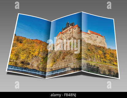 Burg Kriebstein ist ein Bergsporn Schloss und die schönsten Ritterburg in Sachsen, Deutschland, Europa Stockfoto