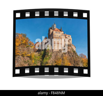 Burg Kriebstein ist ein Bergsporn Schloss und die schönsten Ritterburg in Sachsen, Deutschland, Europa Stockfoto