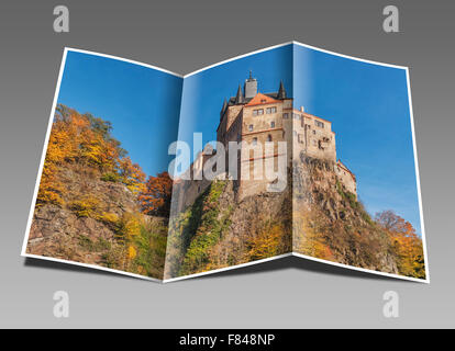 Burg Kriebstein ist ein Bergsporn Schloss und die schönsten Ritterburg in Sachsen, Deutschland, Europa Stockfoto