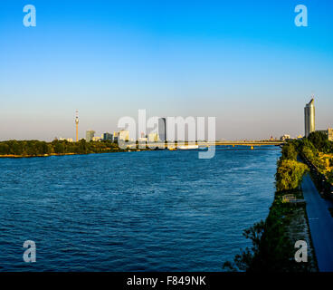 Danube City, Donau, Wien, Österreich Stockfoto