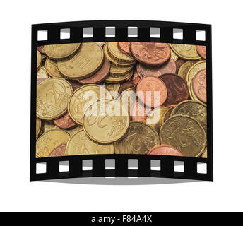 Viele verschiedene Eurocent-Münzen Stockfoto