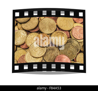 Viele verschiedene Eurocent-Münzen Stockfoto